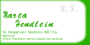 marta hendlein business card